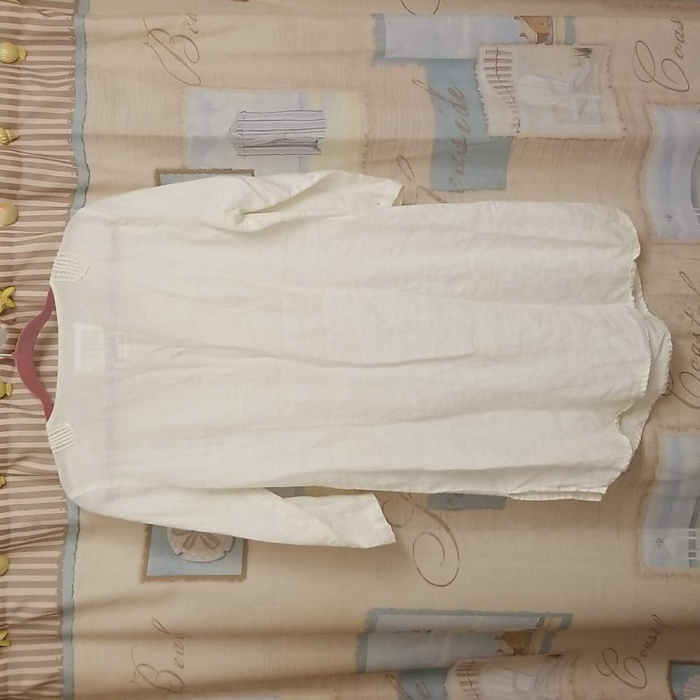 💛Malvin I 🖤 Linen Tunic / Coverup with Crochet Neckline - Picture 5 of 13
